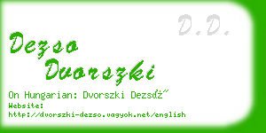 dezso dvorszki business card